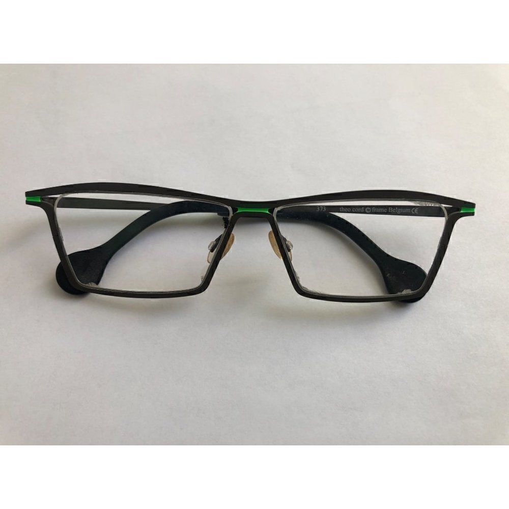 Theo Cord Belgium Eye Glasses Stainless Steel Square Frame